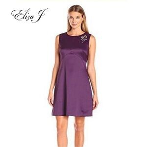 Eliza J Sleeveless Beaded Shift Dress